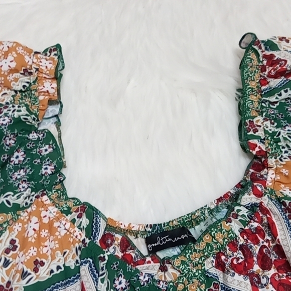 𝅺Bohemian Printed Mini Dress Medium - Picture 9 of 12